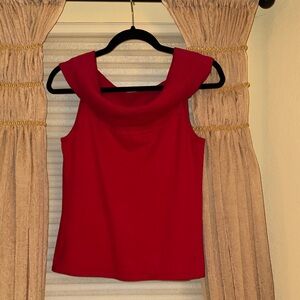 Rafaella Red Cowl Neck Sleeveless Sweater
